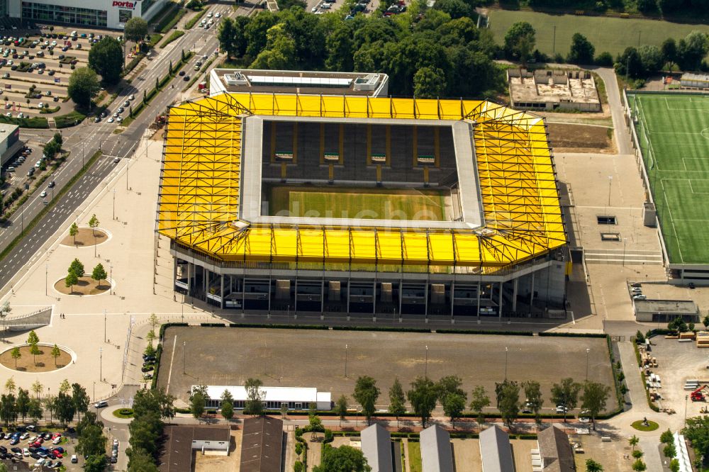 Luftaufnahme Aachen - Fussballstadion Aachener Tivoli in Aachen im Bundesland Nordrhein-Westfalen, Deutschland