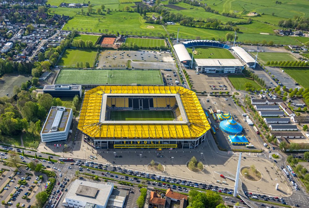Luftaufnahme Aachen - Fussballstadion Aachener Tivoli in Aachen im Bundesland Nordrhein-Westfalen, Deutschland