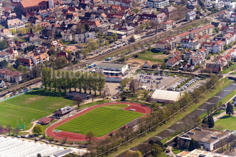 Oberkirch von oben - Fussballstadion Renchtalstadion in Oberkirch im Bundesland Baden-Württemberg, Deutschland