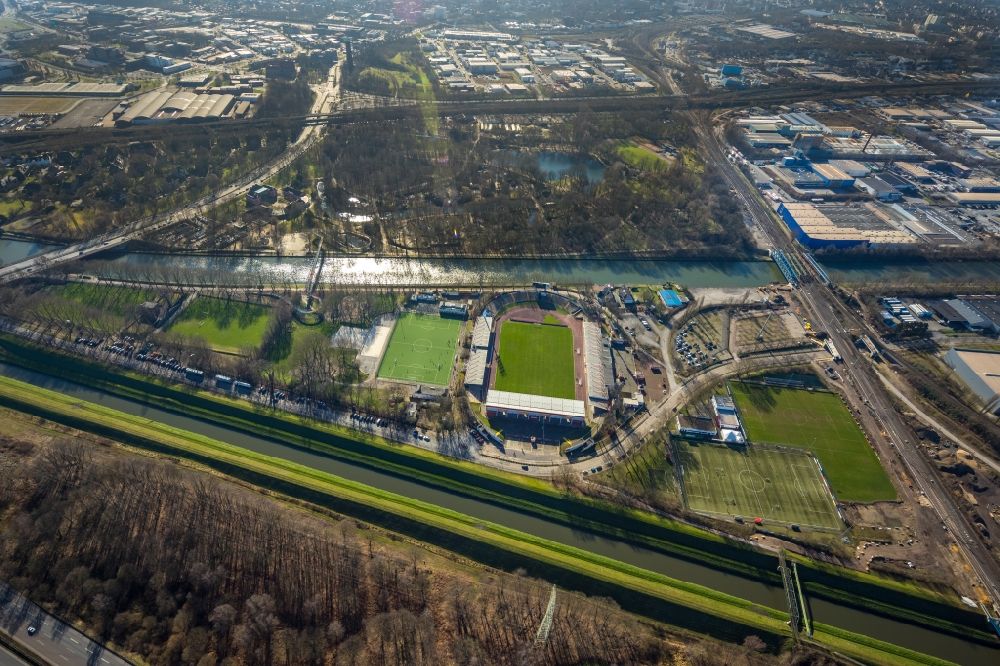 Oberhausen aus der Vogelperspektive: Fussballstadion Stadion Niederrhein in Oberhausen im Bundesland Nordrhein-Westfalen, Deutschland