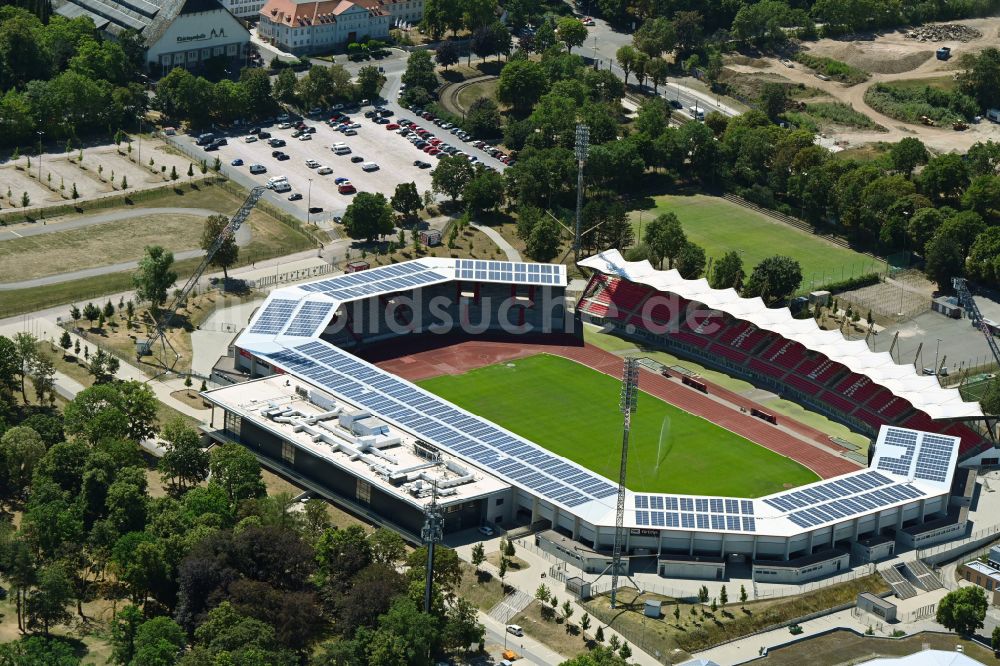 Luftbild Erfurt - Fussballstadion Steigerwaldstadion in Erfurt im Bundesland Thüringen, Deutschland