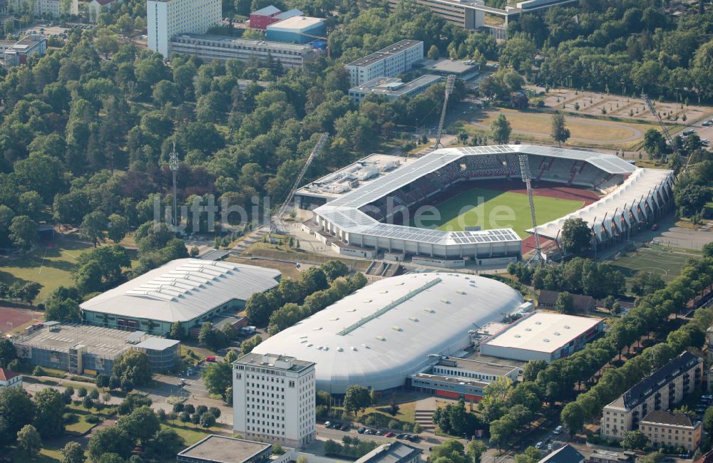 Luftbild Erfurt - Fussballstadion Steigerwaldstadion in Erfurt im Bundesland Thüringen, Deutschland