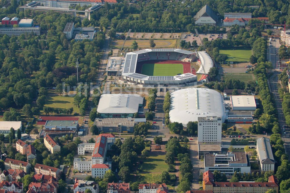 Luftaufnahme Erfurt - Fussballstadion Steigerwaldstadion in Erfurt im Bundesland Thüringen, Deutschland