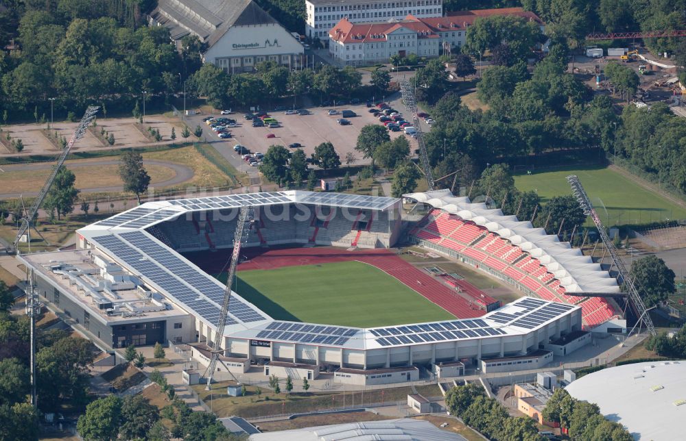 Erfurt aus der Vogelperspektive: Fussballstadion Steigerwaldstadion in Erfurt im Bundesland Thüringen, Deutschland