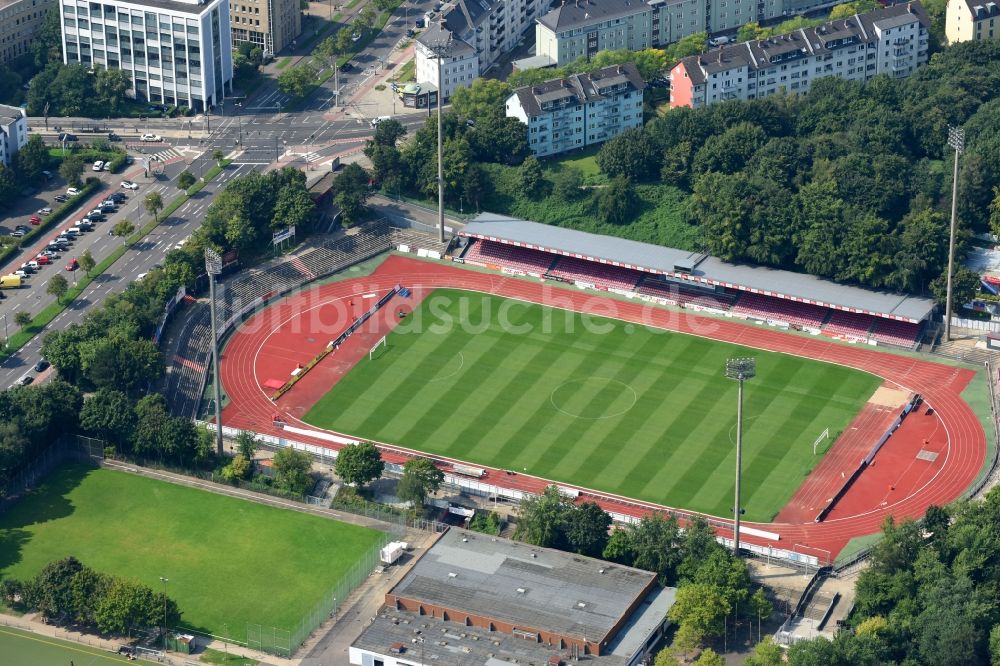 Luftbild Köln - Fussballstadion des Vereins S.C. Fortuna Köln e.V. in Köln im Bundesland Nordrhein-Westfalen, Deutschland