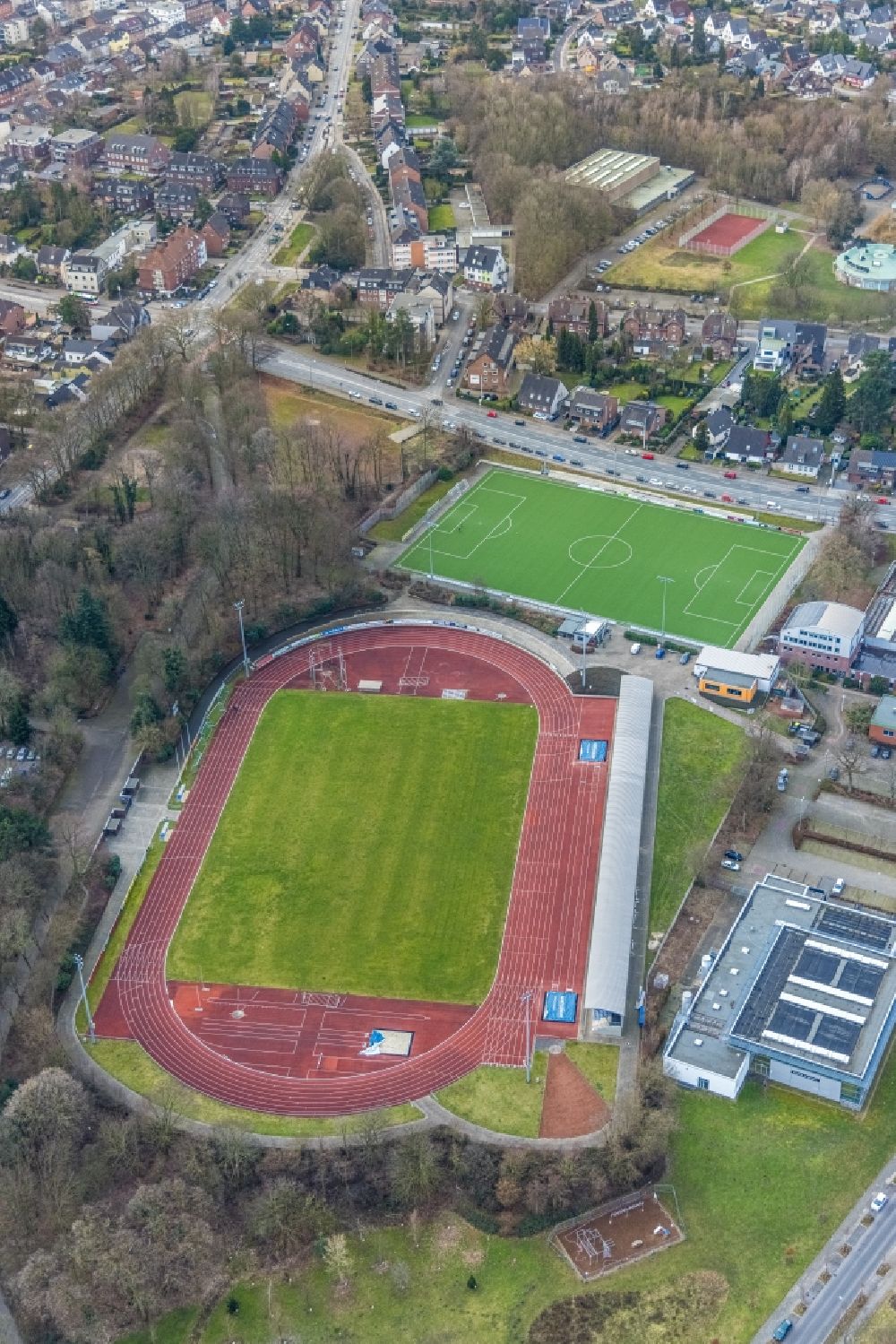 Luftbild Bottrop - Fussballstadion des Vereins Schalke 04 in Bottrop im Bundesland Nordrhein-Westfalen