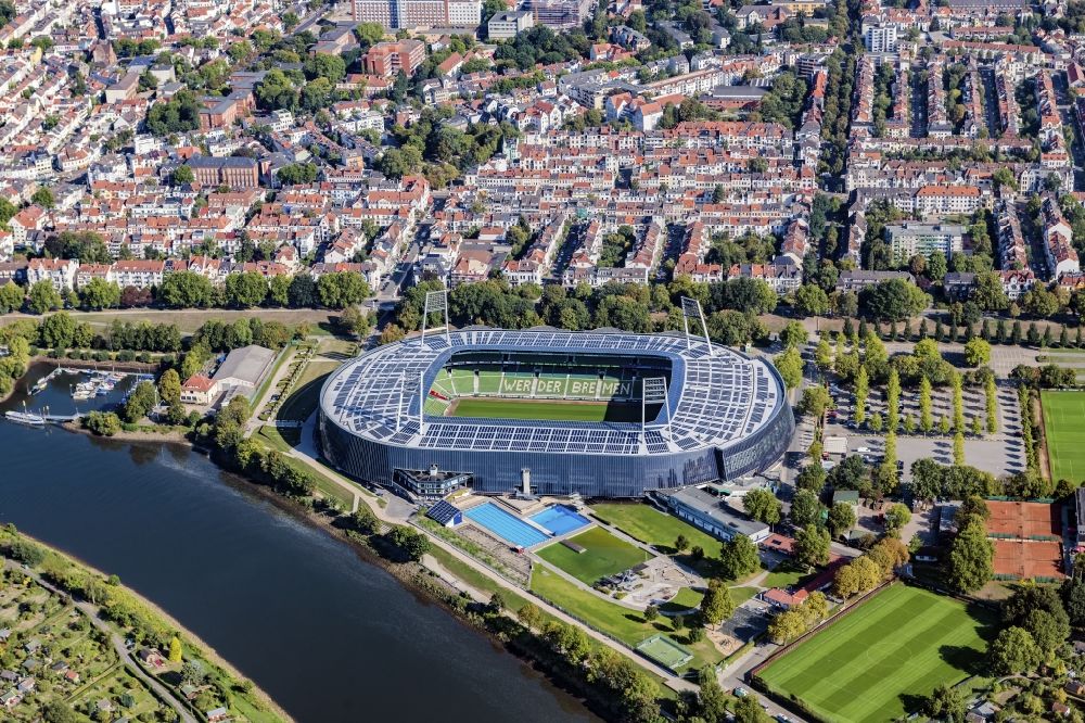 Luftbild Bremen - Fussballstadion des Vereins Werder Bremen im Ortsteil Peterswerder in Bremen, Deutschland