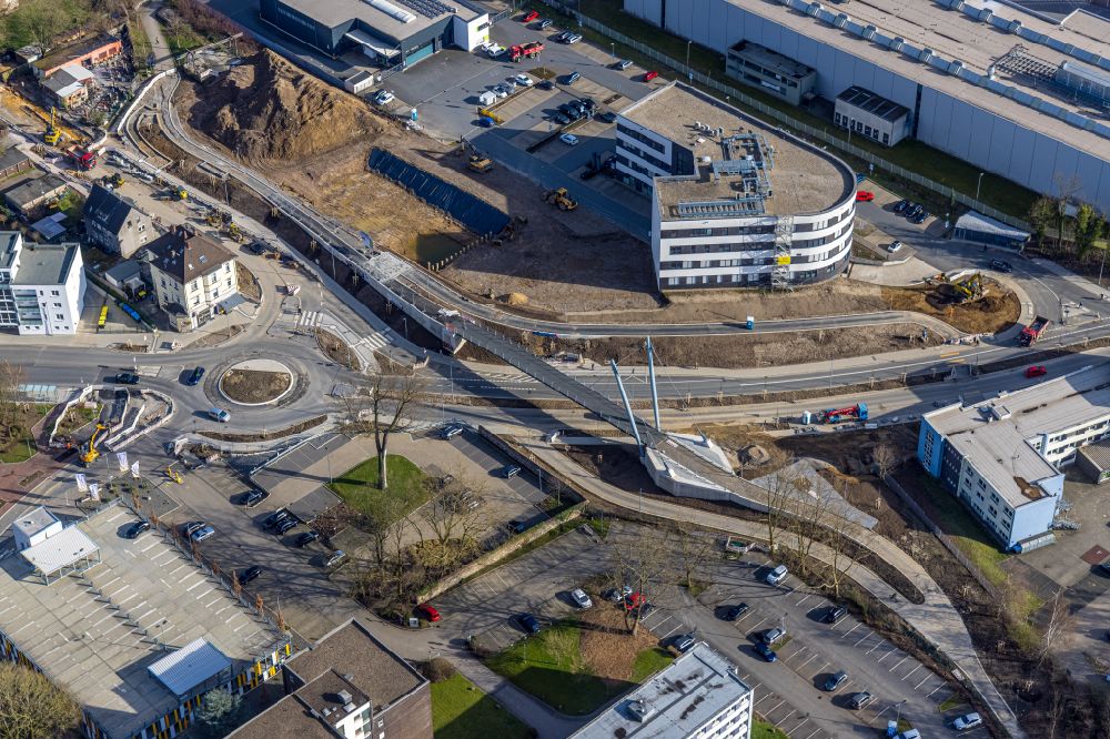 Luftbild Witten - Fußgänger- und Radbrücke Rheinischer Esel in Witten im Bundesland Nordrhein-Westfalen, Deutschland