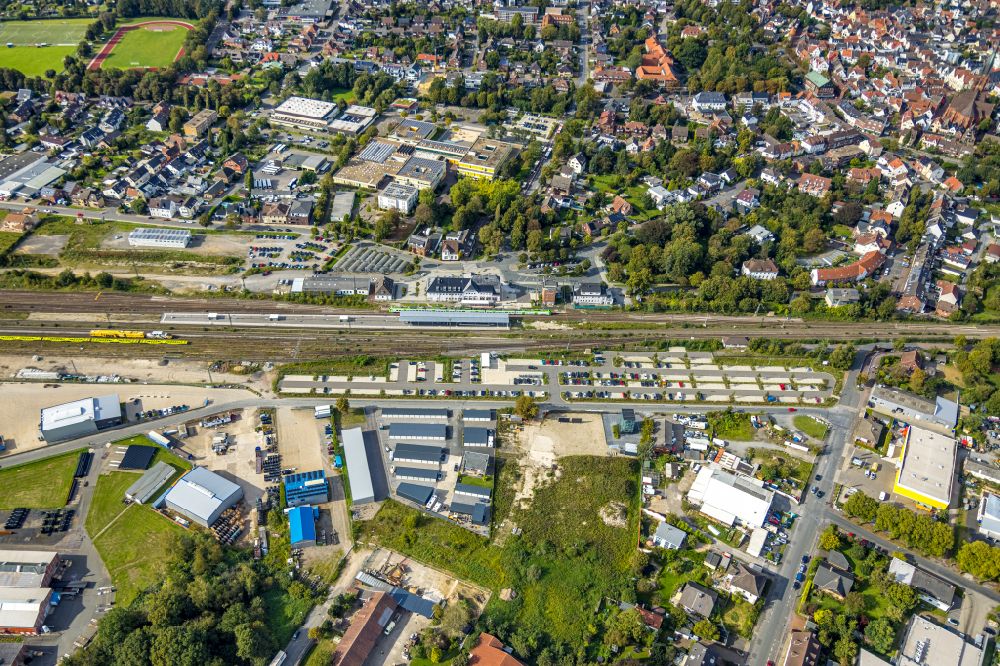 Luftbild Haltern am See - Garagen - Gelände für Automobile Garagenhof Haltern in Haltern am See im Bundesland Nordrhein-Westfalen, Deutschland