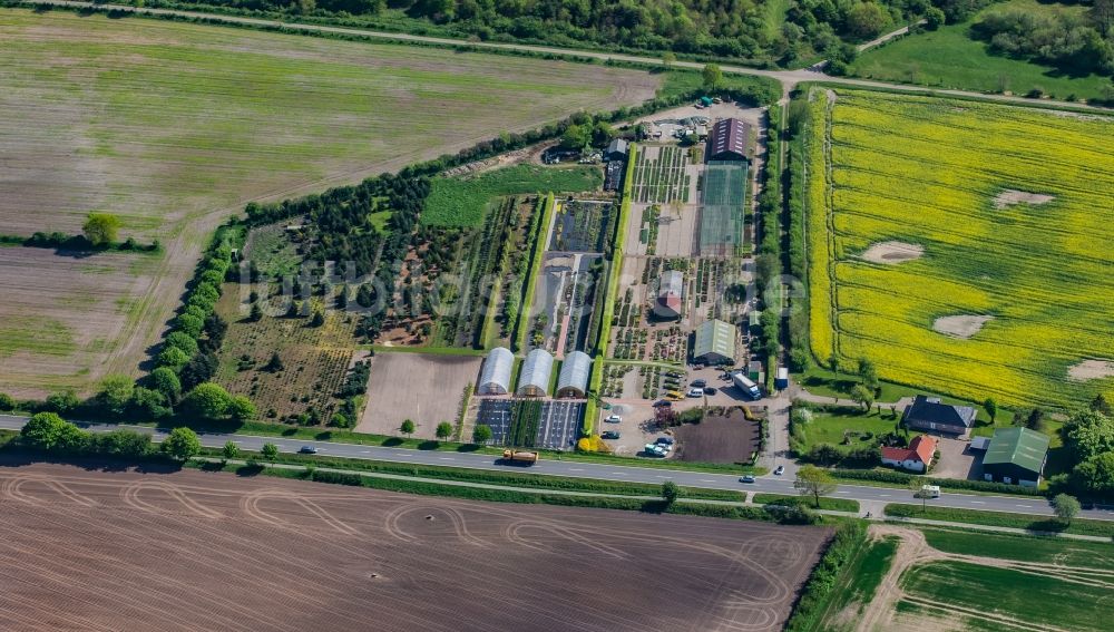 Luftaufnahme Wees - Gartencenter in Wees im Bundesland Schleswig-Holstein, Deutschland
