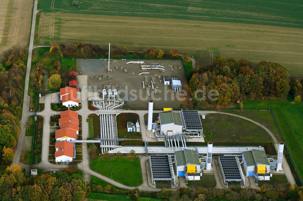 Rückersdorf aus der Vogelperspektive: GASCADE- Erdgasverdichterstation in Rückersdorf im Bundesland Thüringen, Deutschland