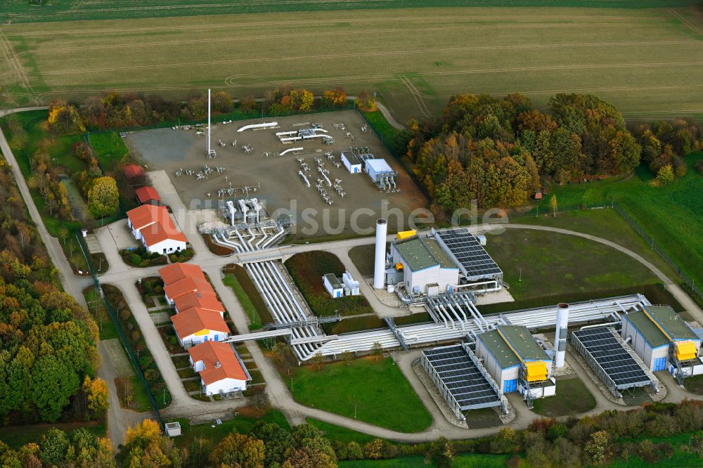 Rückersdorf von oben - GASCADE- Erdgasverdichterstation in Rückersdorf im Bundesland Thüringen, Deutschland