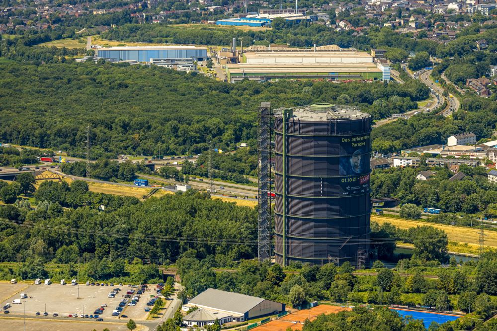 Luftbild Oberhausen - Gasometer- Hoch- Speicherbehälter in Oberhausen im Bundesland Nordrhein-Westfalen, Deutschland