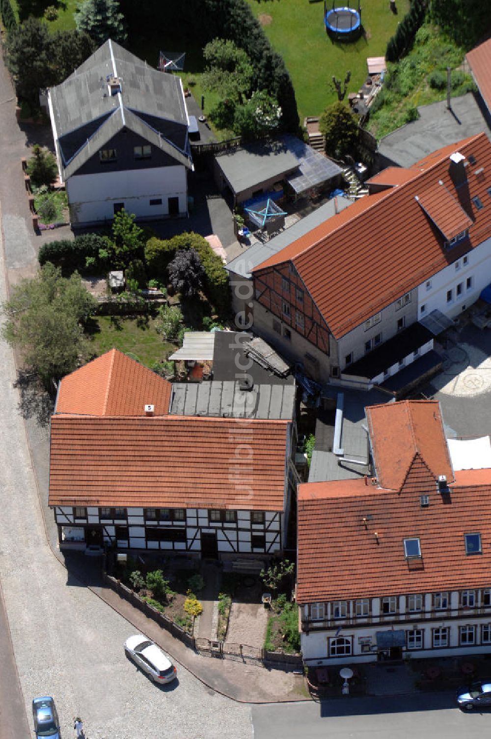 Luftaufnahme Friedrichroda - Gaststätte und den Gasthof Brauhaus in Friedrichroda
