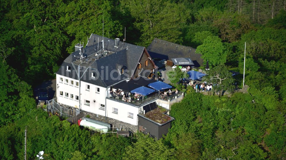 Königswinter von oben - Gaststätte und Restaurant auf dem Großen Ölberg im Siebengebirge in Ittenbach im Bundesland Nordrhein-Westfalen, Deutschland
