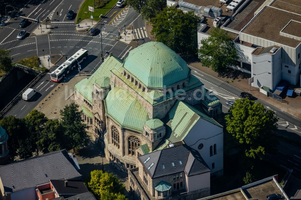 Luftbild Essen - Gebäude der Alten Synagoge der Jüdischen Gemeinde in Essen im Bundesland Nordrhein-Westfalen