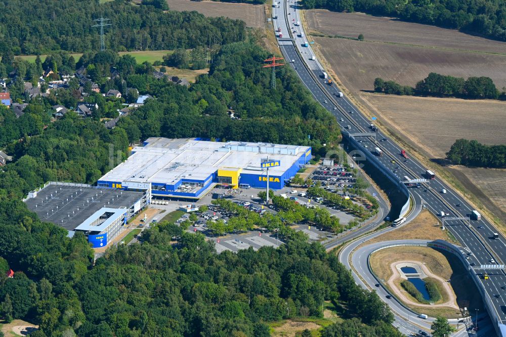 Luftaufnahme Hamburg - Gebäude des Einrichtungshaus - Möbelmarkt IKEA im Ortsteil Schnelsen in Hamburg, Deutschland
