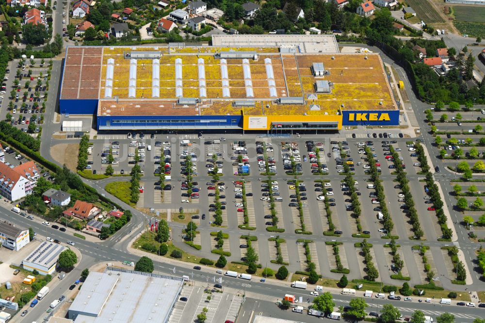 Fürth aus der Vogelperspektive: Gebäude des IKEA Möbel & Einrichtungshaus Fürth im Ortsteil Poppenreuth in Fürth im Bundesland Bayern, Deutschland