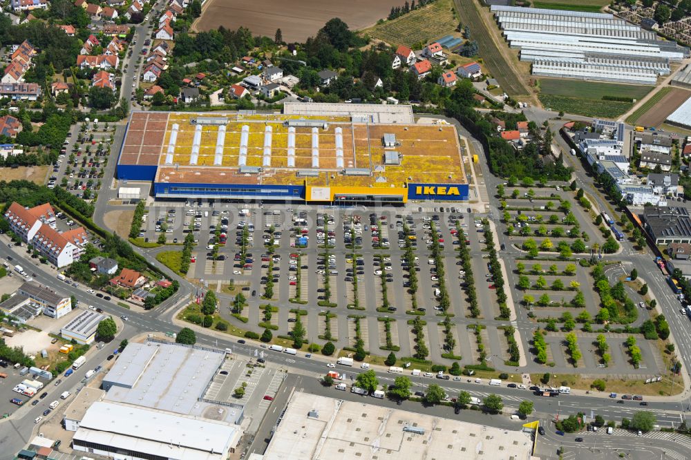 Luftbild Fürth - Gebäude des IKEA Möbel & Einrichtungshaus Fürth im Ortsteil Poppenreuth in Fürth im Bundesland Bayern, Deutschland