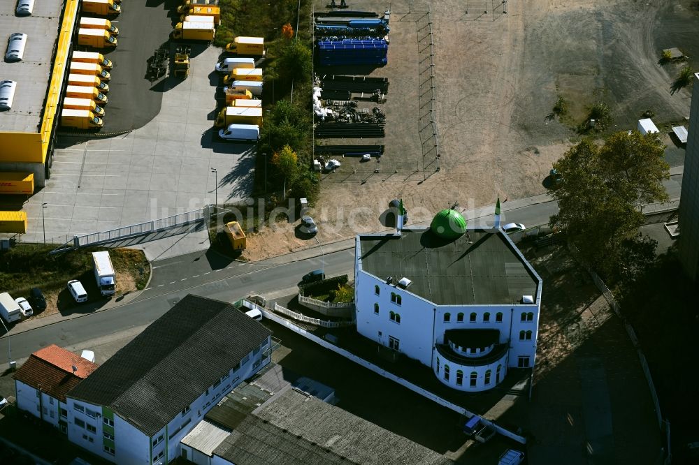 Luftbild Darmstadt - Gebäude der Moschee As-Salam, Moschee des Friedens in Darmstadt im Bundesland Hessen, Deutschland