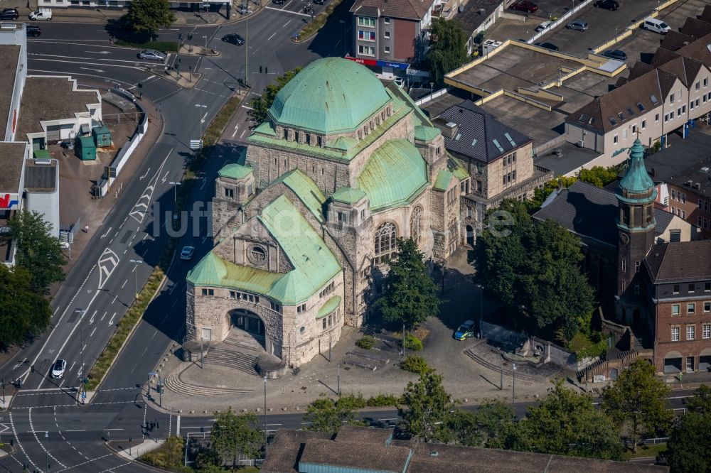 Essen aus der Vogelperspektive: Gebäude der Alten Synagoge der jüdischen Gemeinde in Essen im Bundesland Nordrhein-Westfalen