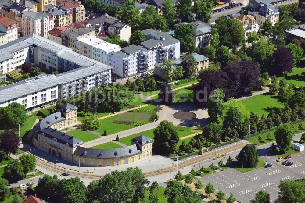 Luftbild Gera - Gebäude des Barockbauwerk der Orangerie am Park Küchengarten in Gera in Thüringen