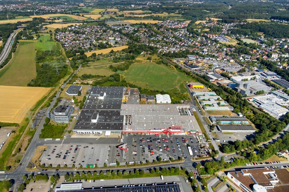 Luftbild Witten - Gebäude des Baumarktes BAUHAUS Witten in Witten im Bundesland Nordrhein-Westfalen, Deutschland