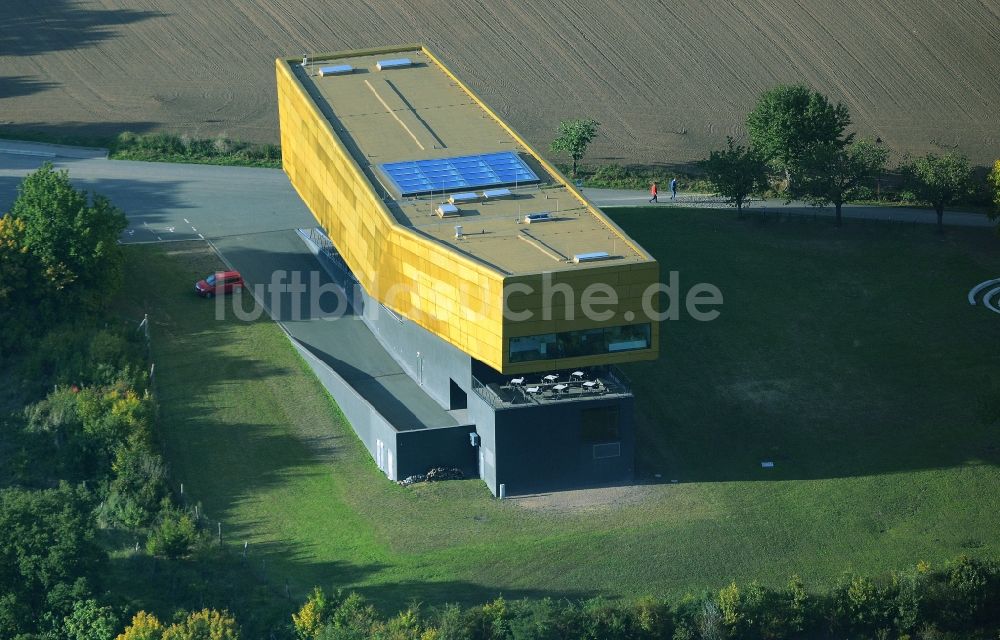 Luftbild Nebra (Unstrut) - Gebäude des Besucherzentrums Arche - Himmelsscheibe von Nebra in Nebra (Unstrut) im Bundesland Sachsen-Anhalt