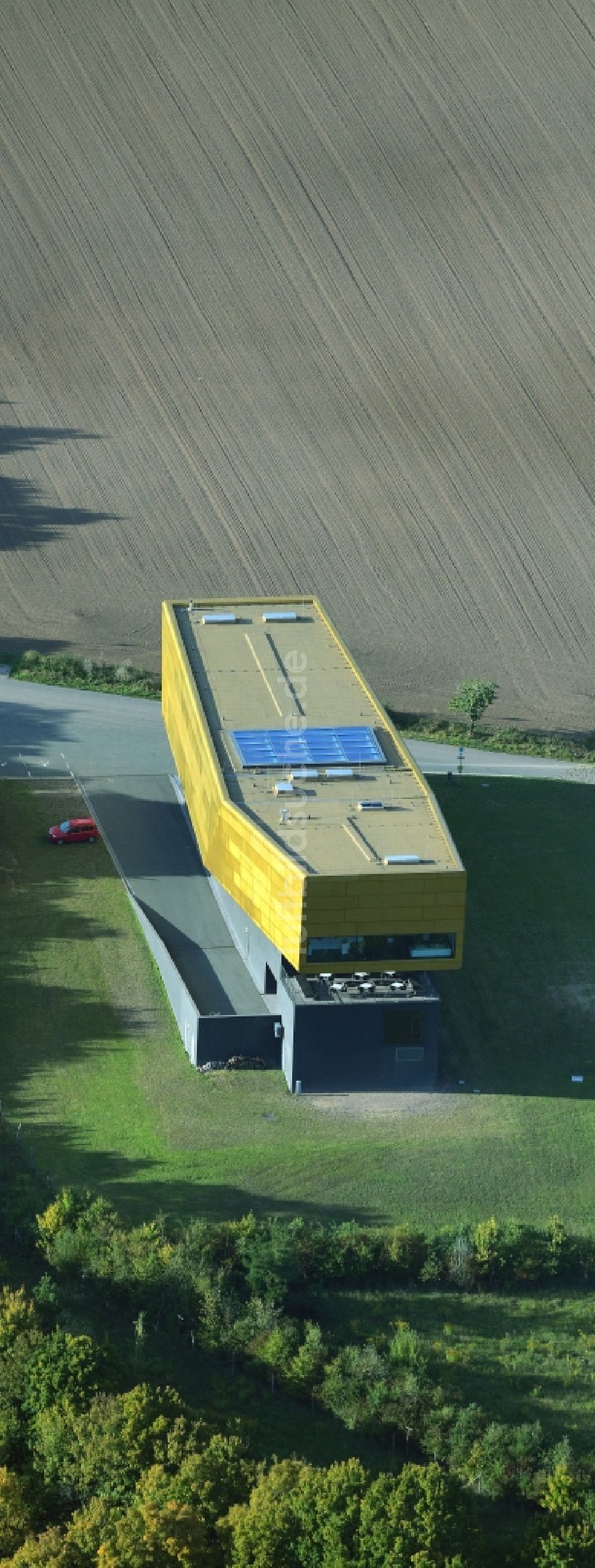 Luftbild Nebra (Unstrut) - Gebäude des Besucherzentrums Arche - Himmelsscheibe von Nebra in Nebra (Unstrut) im Bundesland Sachsen-Anhalt