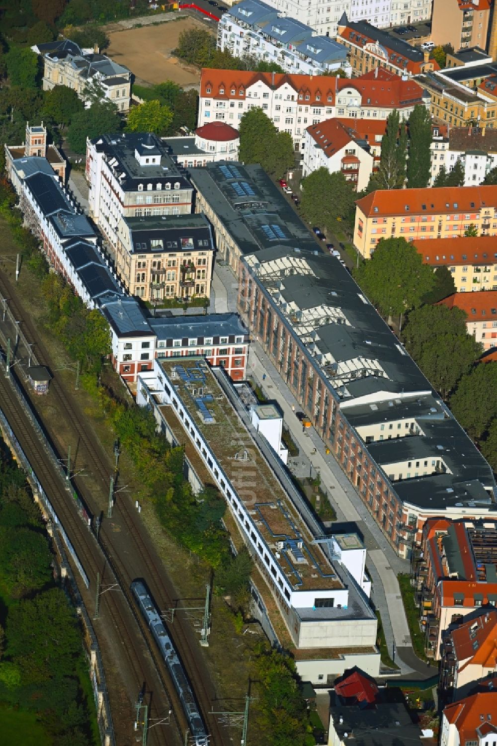 Luftbild Leipzig - Gebäude der Bleichert Werke im Ortsteil Gohlis in Leipzig im Bundesland Sachsen, Deutschland