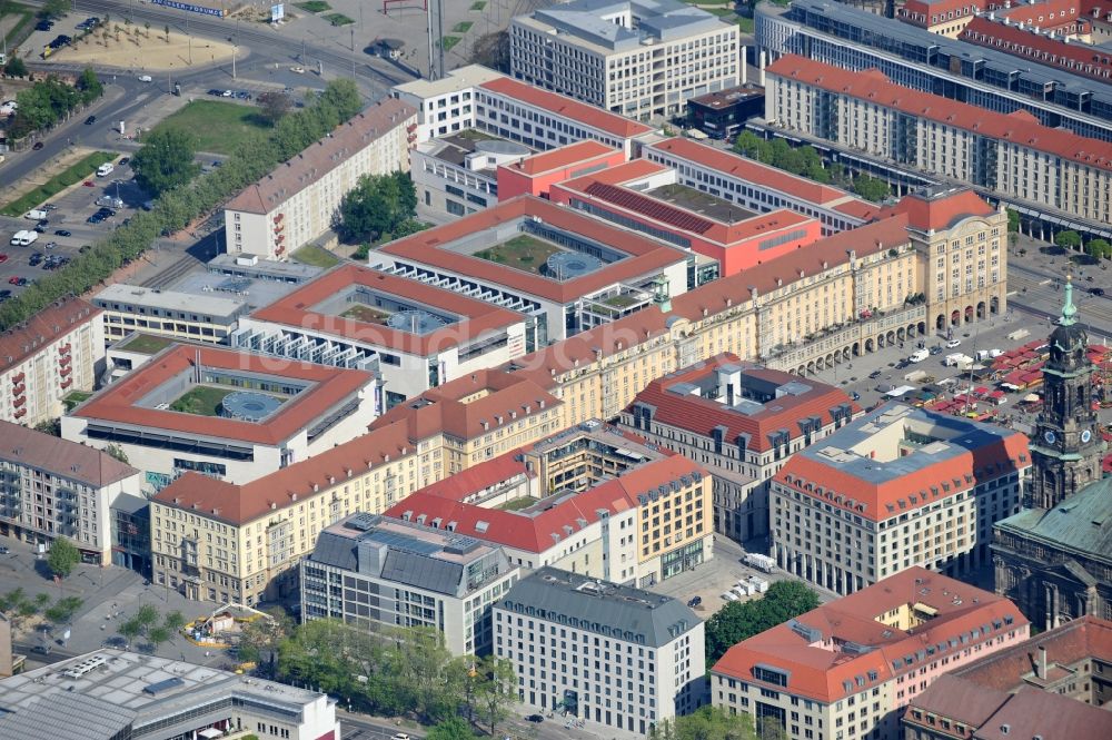 Luftbild Dresden - Gebäude des Einkaufszentrum Altmarkt Galerie der ECE Projektmanagement GmbH in Dresden im Bundesland Sachsen