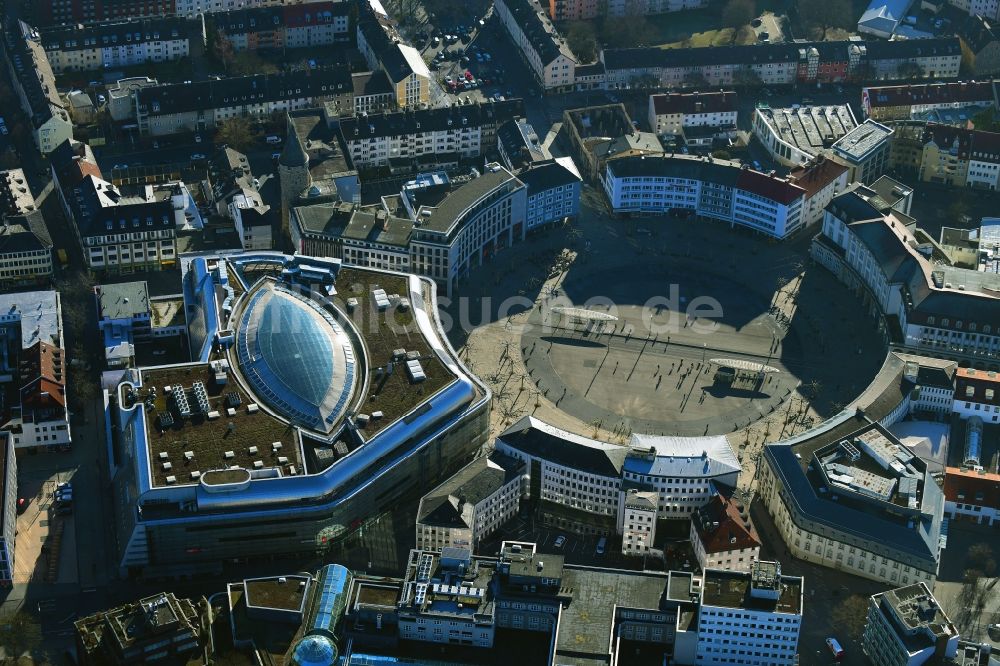 Luftaufnahme Kassel - Gebäude des Einkaufszentrum City-Point Kassel der ECE am Königsplatz in Kassel im Bundesland Hessen