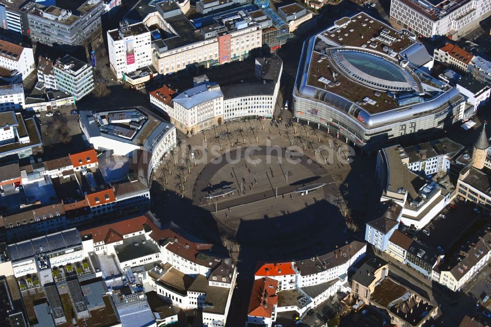 Luftaufnahme Kassel - Gebäude des Einkaufszentrum City-Point Kassel der ECE am Königsplatz in Kassel im Bundesland Hessen