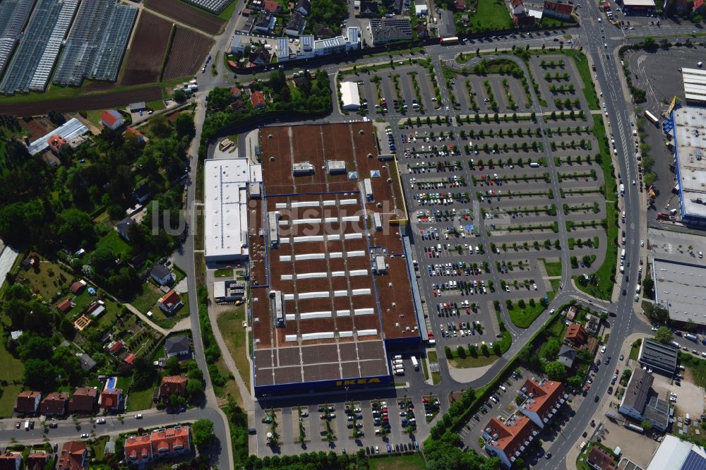 Luftbild Fürth - Gebäude des Einkaufszentrum IKEA Einrichtungshaus in Fürth im Bundesland Bayern