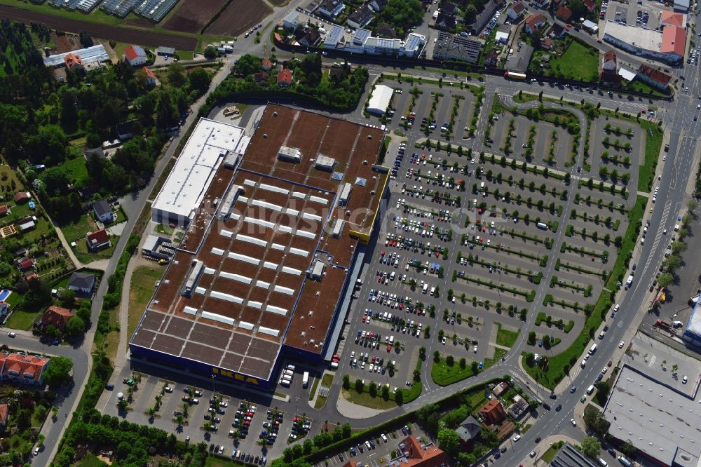 Luftaufnahme Fürth - Gebäude des Einkaufszentrum IKEA Einrichtungshaus in Fürth im Bundesland Bayern
