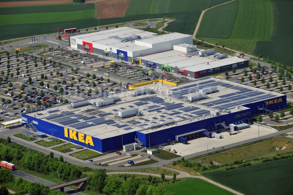 Luftbild Würzburg - Gebäude des Einkaufszentrum IKEA Einrichtungshaus