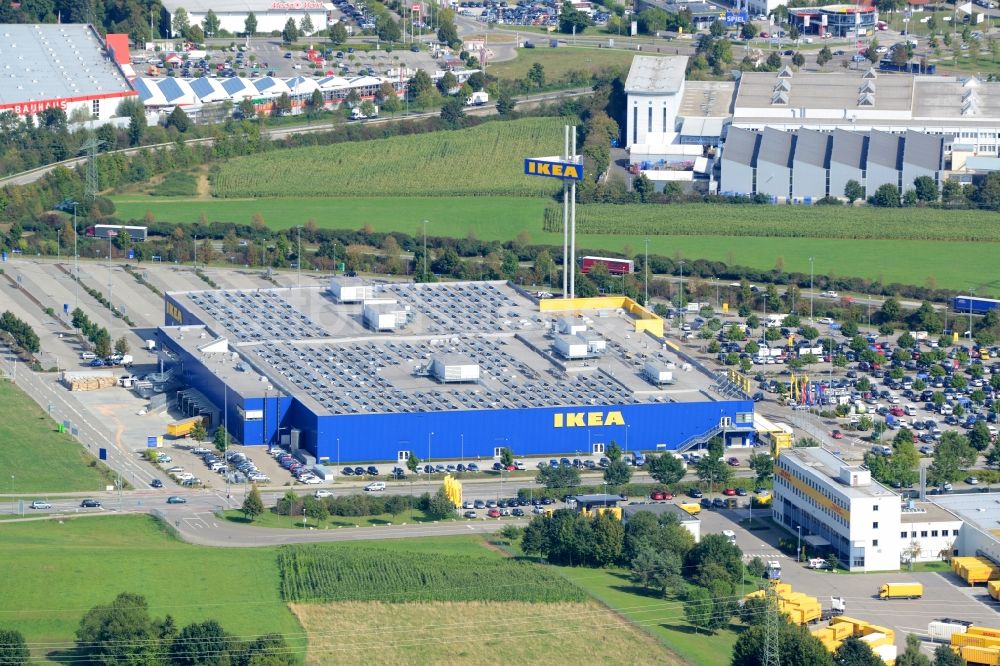 Luftbild Gersthofen - Gebäude des Einrichtungshaus - Möbelmarkt der IKEA Einrichtungshaus Augsburg in Gersthofen im Bundesland Bayern