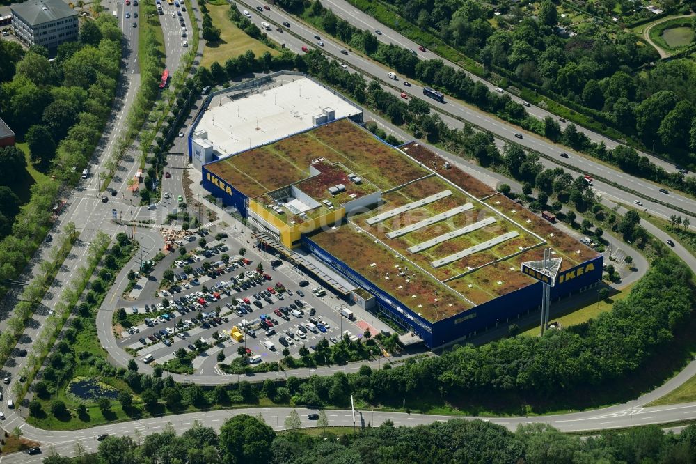 Luftbild Kiel - Gebäude des Einrichtungshaus - Möbelmarkt IKEA in Kiel im Bundesland Schleswig-Holstein, Deutschland