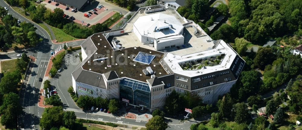 Luftaufnahme Plauen - Gebäude des Einrichtungshaus - Möbelmarkt der OMS Online-Möbelshop GmbH in Plauen im Bundesland Sachsen