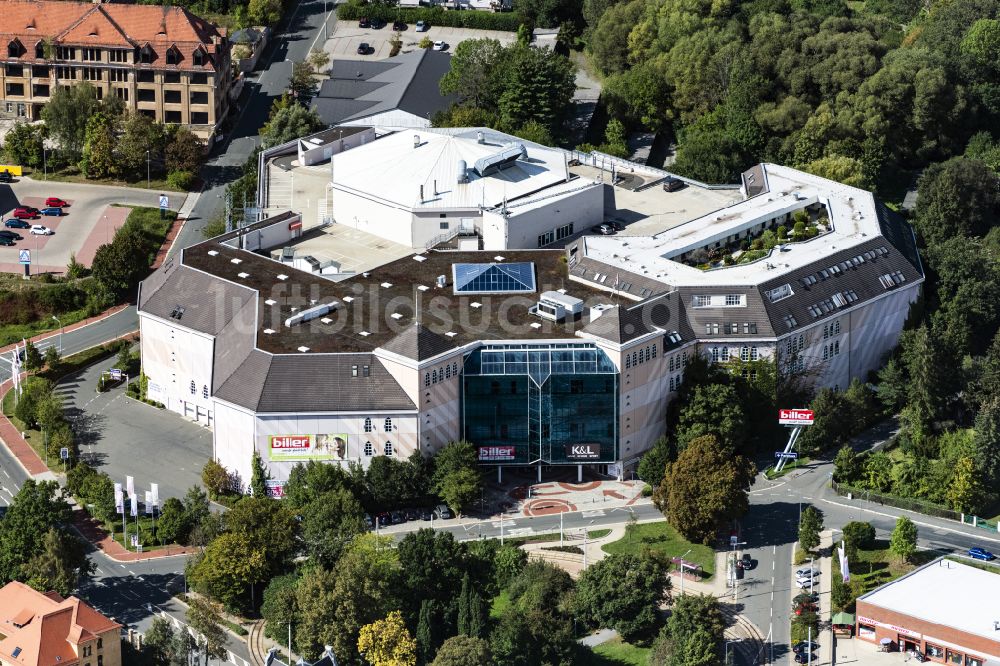 Luftbild Plauen - Gebäude des Einrichtungshaus - Möbelmarkt der OMS Online-Möbelshop GmbH in Plauen im Bundesland Sachsen