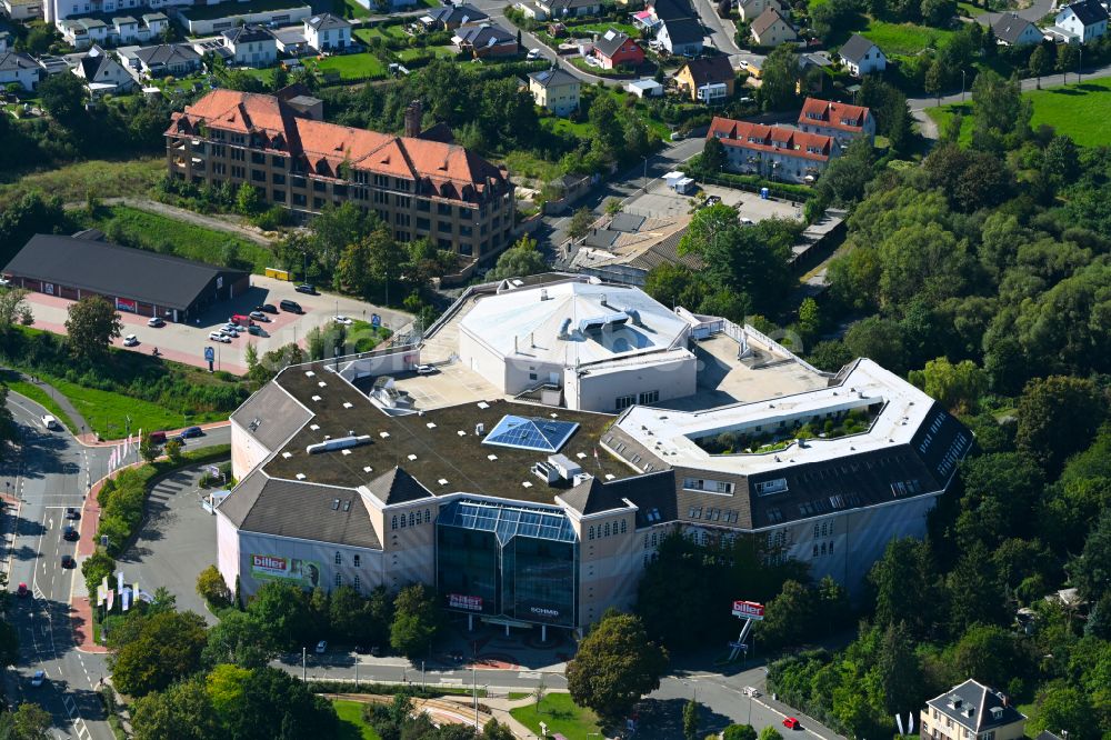 Luftbild Plauen - Gebäude des Einrichtungshaus - Möbelmarkt der OMS Online-Möbelshop GmbH in Plauen im Bundesland Sachsen