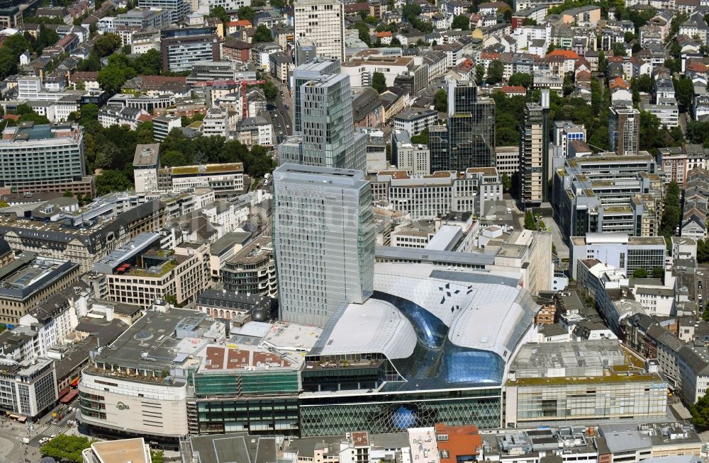 Frankfurt am Main von oben - Gebäude Ensemble des Palais Quartier in Frankfurt am Main im Bundesland Hessen