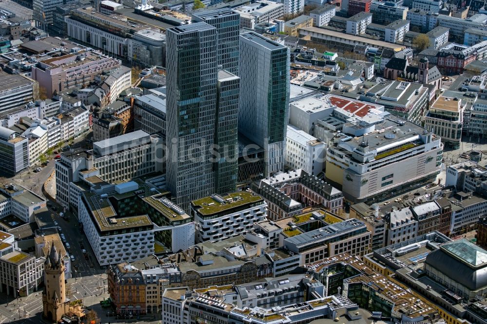 Luftbild Frankfurt am Main - Gebäude Ensemble des Palais Quartier an der Zeil in Frankfurt am Main im Bundesland Hessen