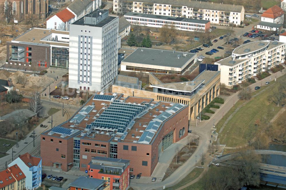 Frankfurt (Oder) von oben - Gebäude der Europa-Universität Viadrina 