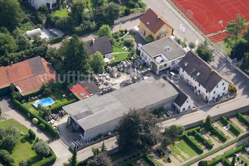 Luftaufnahme Lauingen - Gebäude der Firma Natursteine Ferdinand Schmid in Lauingen im Bundesland Bayern, Deutschland