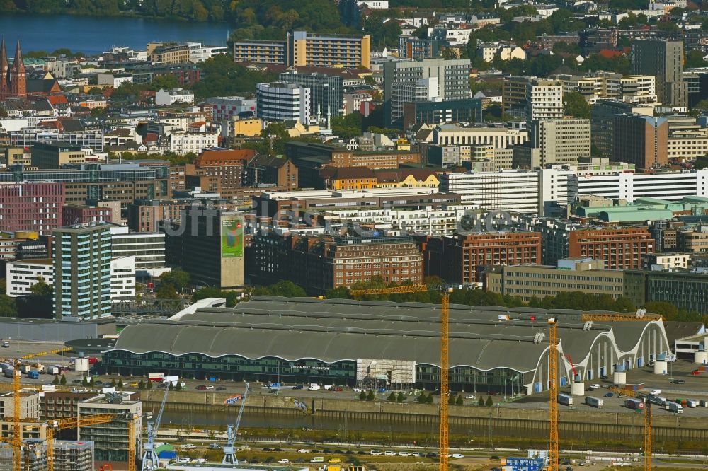 Luftaufnahme Hamburg - Gebäude des Großhandelszentrum für Blumen , Obst und Gemüse im Ortsteil Hammerbrook in Hamburg, Deutschland