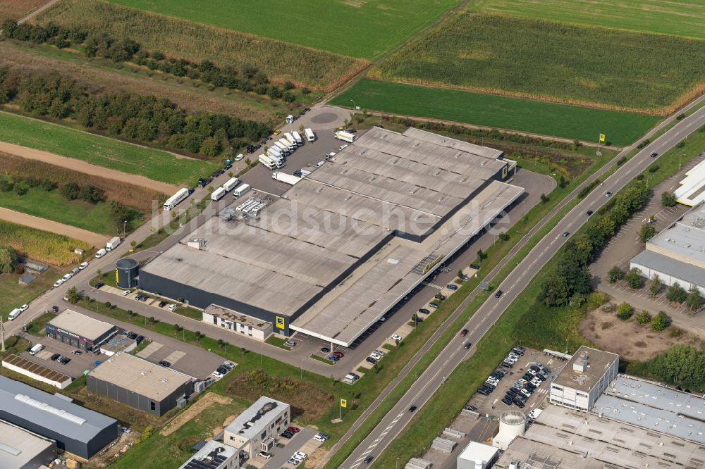 Luftaufnahme Offenburg - Gebäude des Großhandelszentrum EDEKA Foodservice Stiftung & Co. KG in Offenburg im Bundesland Baden-Württemberg, Deutschland