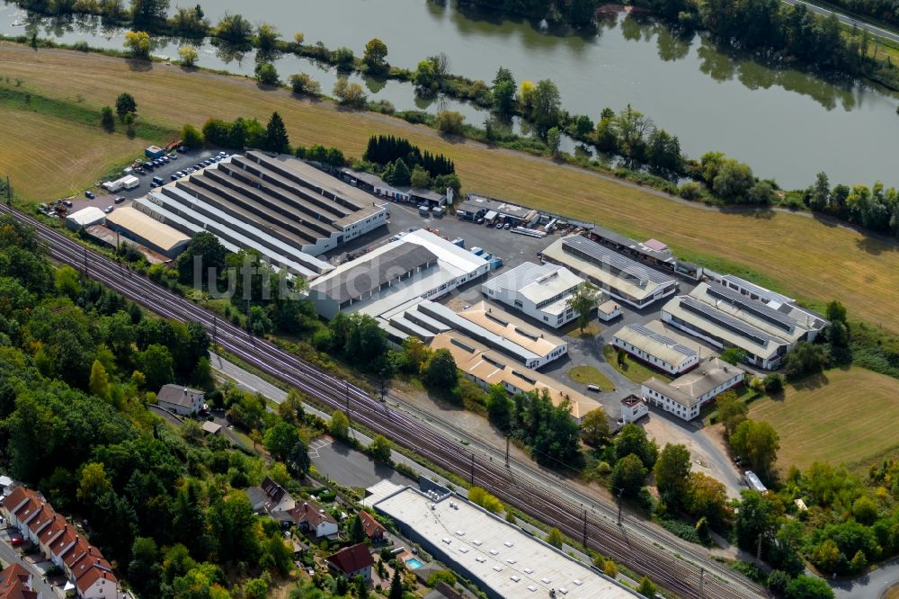 Luftbild Gemünden am Main - Gebäude des Großhandelszentrum der RG GmbH an der Keßlerstraße im Ortsteil Massenbuch in Gemünden am Main im Bundesland Bayern, Deutschland