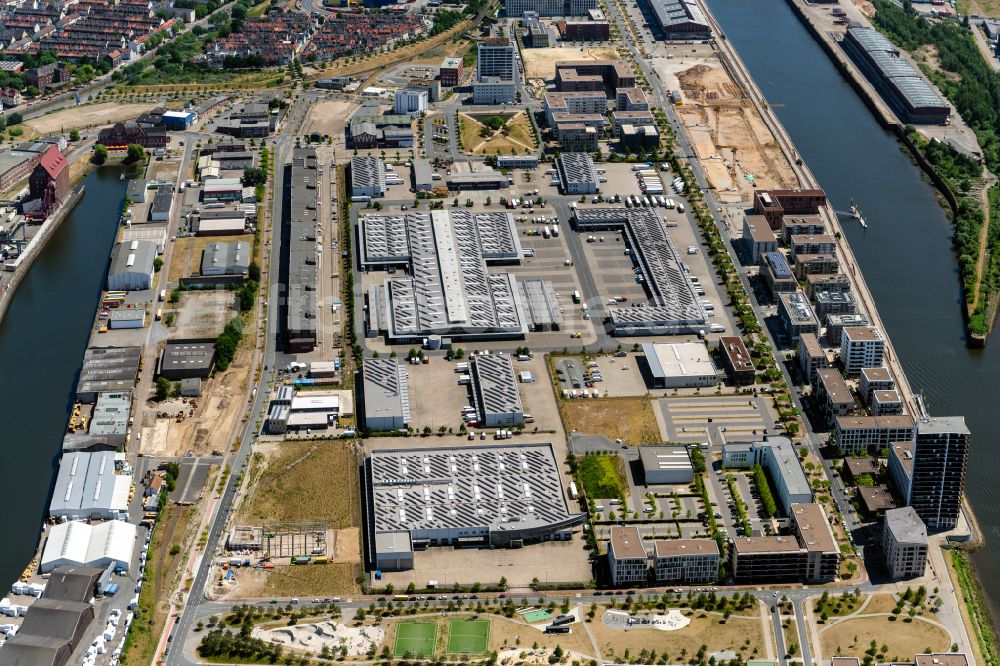 Luftbild Bremen - Gebäude des Großhandelszentrum am Hafenbecken der Weser in Bremen, Deutschland