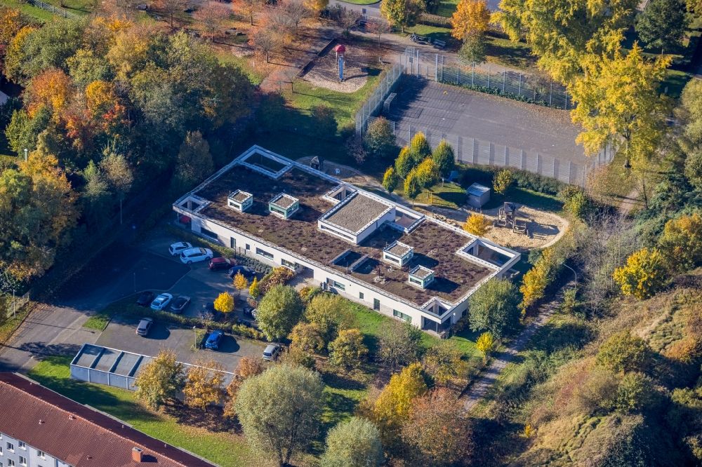 Hamm aus der Vogelperspektive: Gebäude der KITA Kindertagesstätte - Kindergarten Jakobs-Brunnen in Hamm im Bundesland Nordrhein-Westfalen, Deutschland